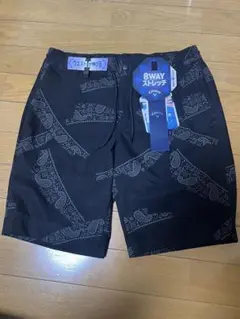 Callaway 8WAYストレッチハーフパンツ ブラック バンダナ柄