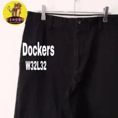 usa古着 Dockers　チノパンW32L32　ノータック　ブラック