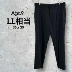 Apt.9【LL】スラックス　メンズ　黒　スリムフィット　オフィスカジュアル