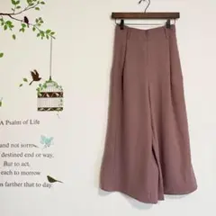 GUジーユー/ガウチョパンツ ウエストゴム ピンク M ワイドパンツ