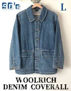 90's WOOLRICH デニムカバーオール L（実寸XL）綿 美品 大きめ