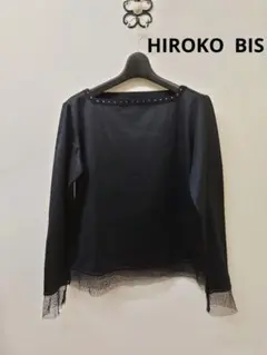 HIROKO BIS ヒロコビス 裾&袖口メッシュトップス