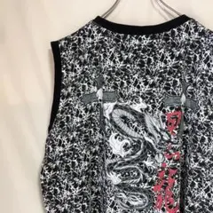DOG TOWN ドッグタウン　黒龍　スカル　総柄　ノースリーブ　タンクトッ