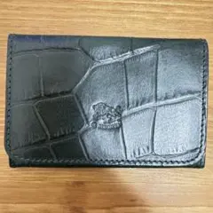 【極美品】イルビゾンテ/レザー名刺入れ/クロコダイル型押し/本革
