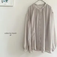 collect by Hunch バンドカラーギャザーシフォンブラウス1407
