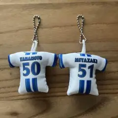 ベイスターズ　ハマスタ　クレーンゲーム　キーホルダー　山本祐大選手　宮﨑敏郎選手