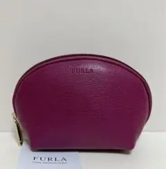 ☆超美品☆送料無料☆FURLAフルラレザーアクセサリーポーチ☆パープル系☆