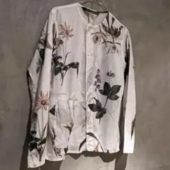 新品 Paul Harnden 花柄 スラントシャツ M/ポールハーデンluxe