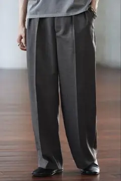 売り切りSEMI WIDE STRAIGHT WOOLY SLACKS Lサイズ