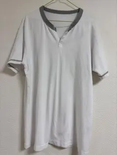 UNIQLO ユニクロ　ヘンリーネック　Tシャツ L 白　ホワイト　ポロシャツ