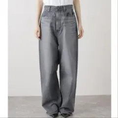 【極美品】24SS YANUK JOAN ハイウエスト ワイドグレー デニム22