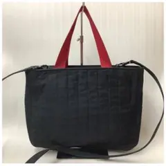 RALPH LAUREN キャンパス 2way バッグ ブラック×レッド