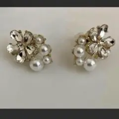 【イヤリングタイプ】パール クリスタル ジルコニア 上品