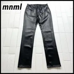 【極美品】MNML ミニマル フェイクレザーパンツ ストリート 34 ブラック