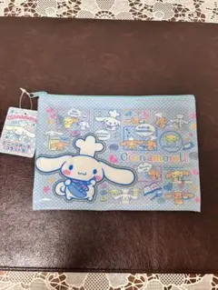 未使用品　サンリオ　シナモロール 2008 ビニール　ポーチ　水色　コックさん