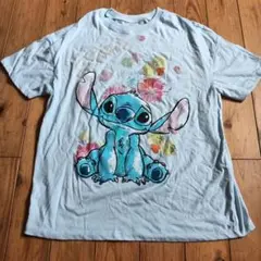 Disney スティッチ Tシャツ Mサイズ ライトブルー