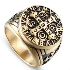 【SALE】リング メンズ アクセサリー ゴールド 十字架 金色 指輪 20号