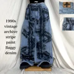90s vintage archive paint Baggy バギー デニム