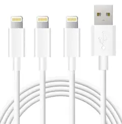 ☆ライトニングケーブル iPhone 充電 ケーブル ホワイト 1.8m ３本