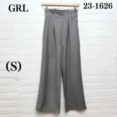 グレイル レディース パンツ グレー S 無地 ファスナー フック 人気 美品