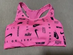 Nike ピンク ロゴプリント ブラトップ