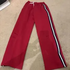 Champion レッド サイドストライプパンツ