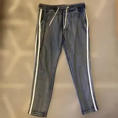 ダークブルー サイドストライプ デニムパンツ　Mサイズ