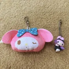 マイメロ　リボン　小悪魔　ガチャガチャ　キーホルダー　水玉　デビル