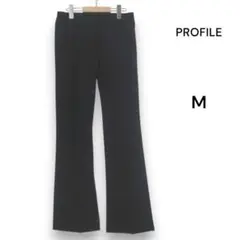4941【プロフィール】テーパードパンツ スラックス M ブラック 春夏秋冬 毛