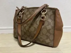 美品‼️ COACH コーチ シグネチャー 2wayハンドバッグ 茶 スト無し