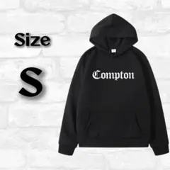 【秋冬の定番カラー♡】Comptonロゴパーカー黒S