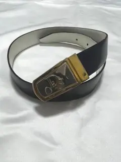【高級】DIOR ディオール レザーベルト ゴールド金具 トロッター柄