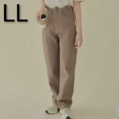 新品 しままら こりん collin ウェーブ デニム パンツ ブラウン LL