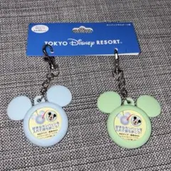 新品未使用　ディズニーリゾート ミッキーシェイブ　カンバッジホルダー　青　緑