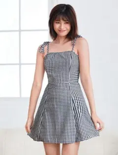 SHEIN ギンガムチェック ミニワンピース L