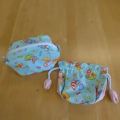 レトロキャラクター柄 ポーチ セット