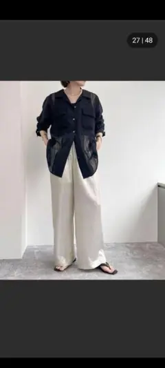 fredy emue フレディエミュ シースルー　 長袖シャツ ブラック 黒色
