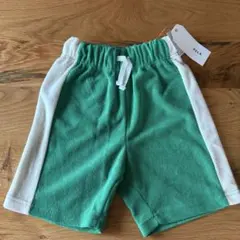 しまむら　RELA パイルハーフパンツ　緑　110