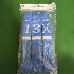 青ニットヘッドカバー 3個セット 13X　ゴルフ用品