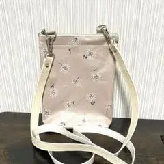 ハンドメイド、サコッシュ、スマホショルダー、ラミネート・ファスナー付き