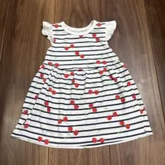 さくらんぼ柄ストライプワンピース 90