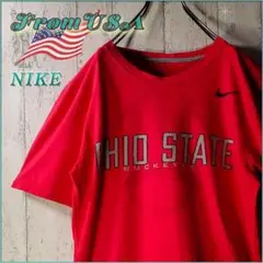 半袖 【US古着】ナイキ Tシャツ 赤 黒 白 M ビッグロゴ 半袖