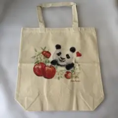 トートバッグ パンダ柄 白