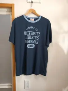新品　大学アスレチックデザインTシャツ ネイビー　L