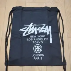 新品未使用 ステューシー STUSSY ナップザック エコバッグ ブラック