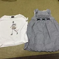 COMME CA ISM イラストTシャツ　組曲ワンピースセット 100cm