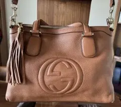 【最終値下げ】 Gucci ブラウンレザーショルダーバッグ