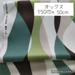 ウェーブ柄 オックス生地 グリーン