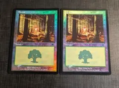 MTG　森/Forest　英語版FOIL2枚セット　人気絵柄　ONS
