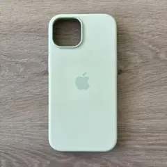 iPhone15 シリコーン ケース カバー ソフトミント アップル 純正